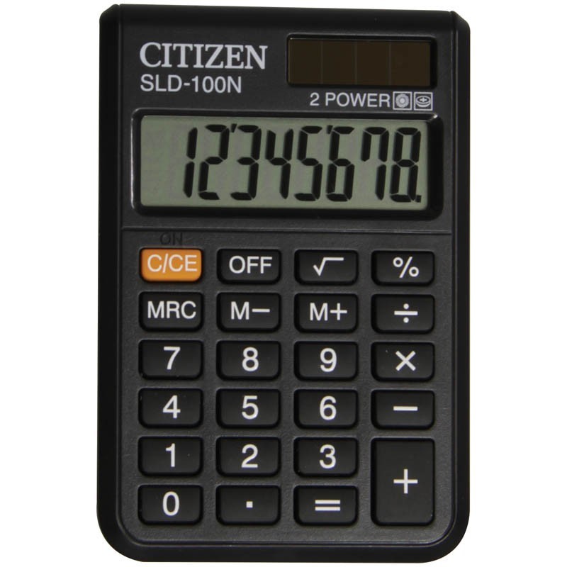 Калькулятор карманный Citizen SLD-100N 8 разрядов, двойное питание, 58*87*12 мм, черный