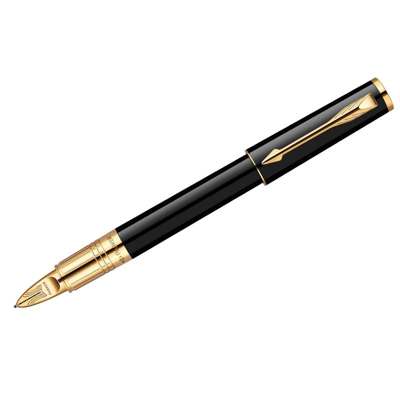 Ручка Пятый пишущий узел Parker  "Ingenuity Slim Black Lacquer GT" черная, 0,8мм, подар. уп.