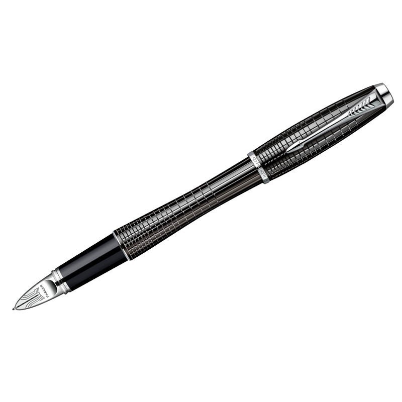 Ручка Пятый элемент Parker  "Urban Premium Ebony Metal Chiselled CT" черная, 0,8мм, подар. уп.