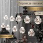 Светодиодная интерьерная новогодняя гирлянда Новогодние шары с Дедом Морозом, 10 ламп, 3 м. белое свечение, холодный свет