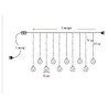 Светодиодная интерьерная новогодняя гирлянда Новогодние шары с елкой, 10 ламп, 3 м. разноцветное свечение, холодный свет