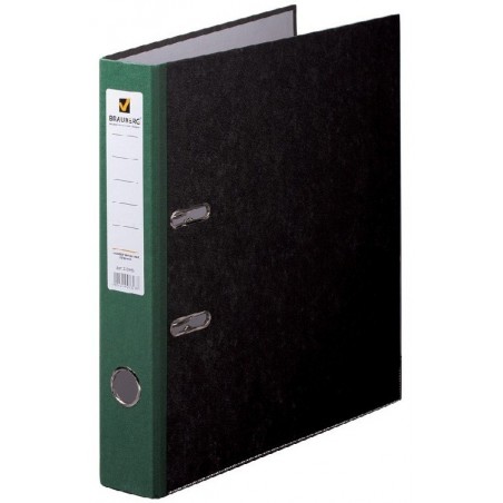 Папка-регистратор Brauberg с мраморным покрытием, 50мм, зеленный корешок