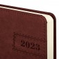 Ежедневник датированный 2023, BRAUBERG "Imperial", под кожу, коричневый, А5 138x213 мм