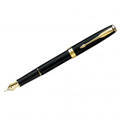 Перьевая ручка Parker "Sonnet Black Lacquer GT" 0,8мм, подар.уп.