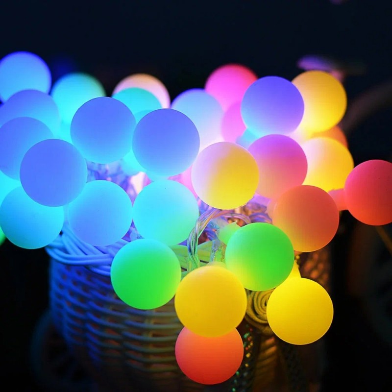 Гирлянда Нить с шариками 96 LED, с пультом Мульти, 12 м
