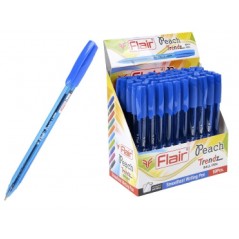 Ручка шарик. "Flair" PEACH TRENDZ, пластик, 1.0мм, трехгранный корпус, синяя, колпачок-цвет чернил